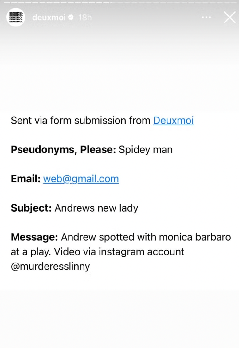 form submission regarding celebrity sighting