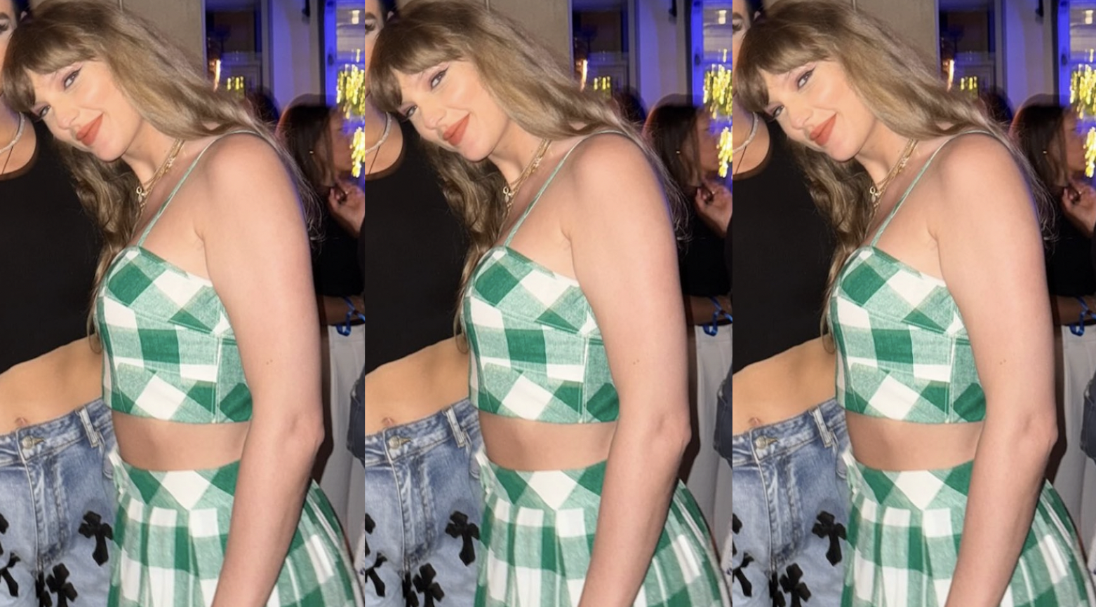 Taylor Swift Wears Green Gingham Crop Top to Party in Nashville