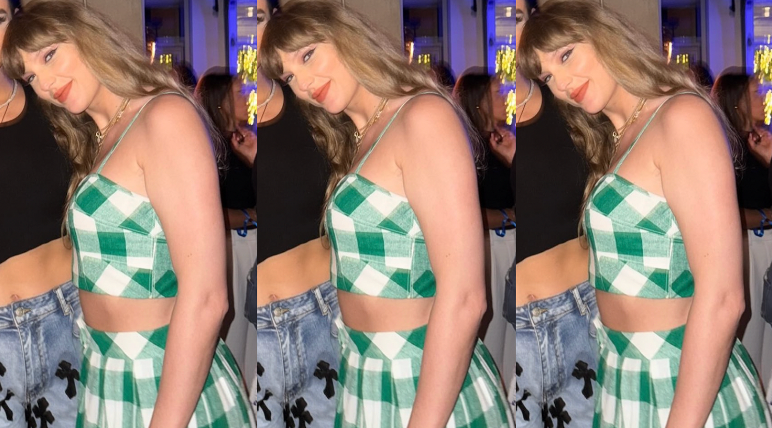 Taylor Swift Wears Green Gingham Crop Top to Party in Nashville