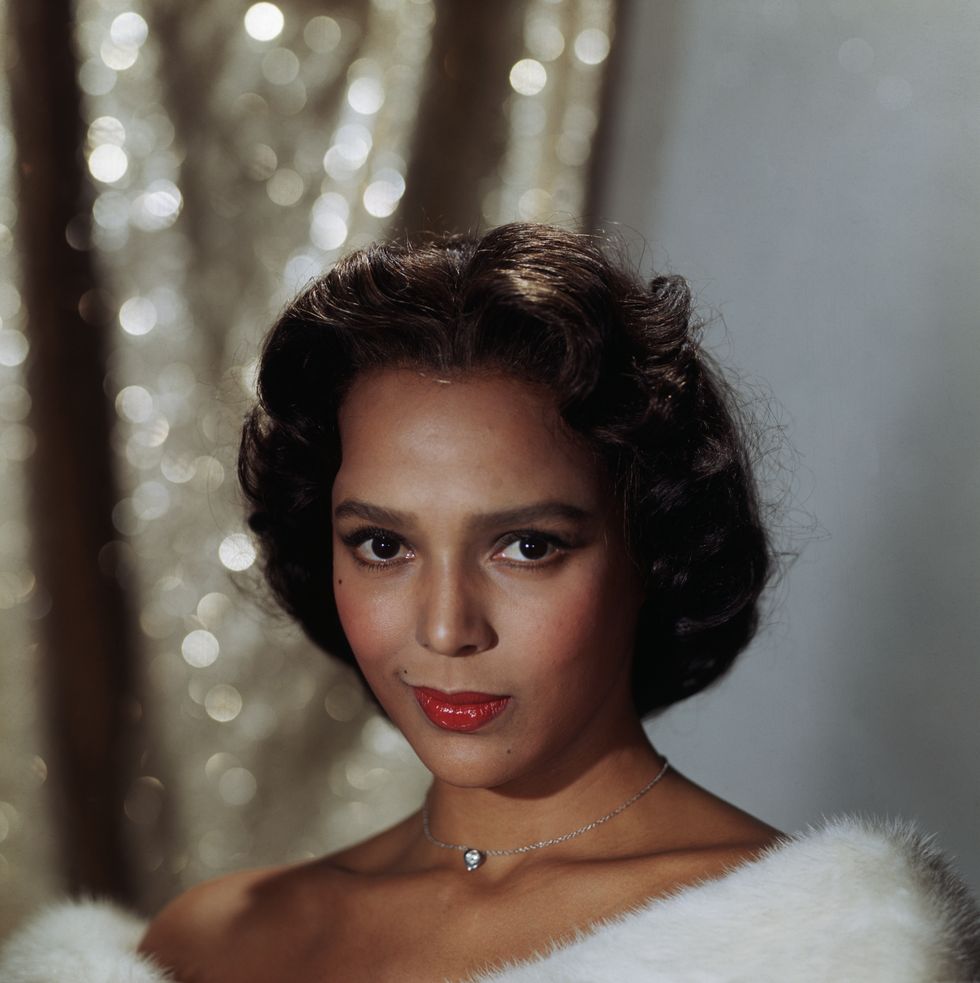 screen starsinger dorothy dandridge wearing a white fur wrap in undated publicity still dorothy was the singing star of the 1954 film "carmen jones" photo by bettmann archivegetty images