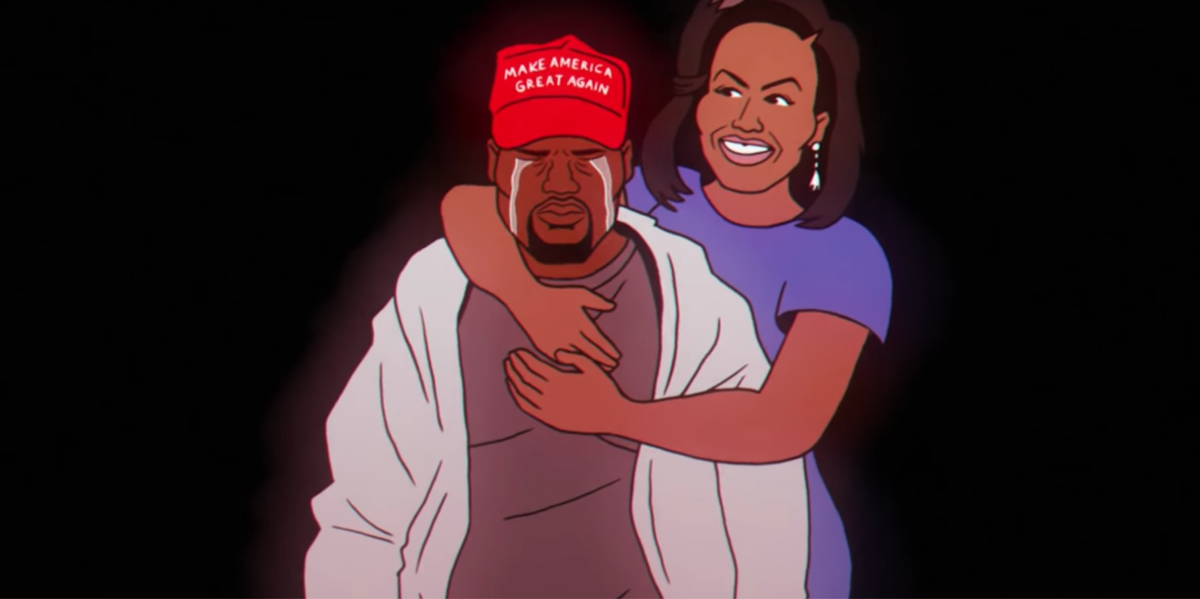 Watch Kanye Cry Wearing His MAGA Hat in Childish Gambino's New Music Video Watch Kanye Cry Wearing His MAGA Hat in Childish Gambino's New Music Video
