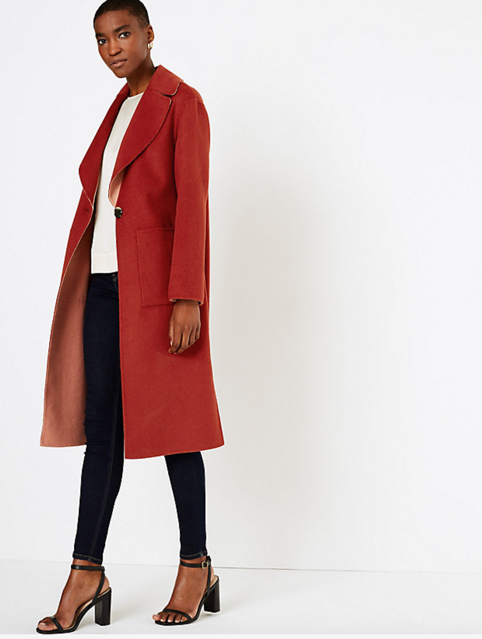 M&s deals red coat