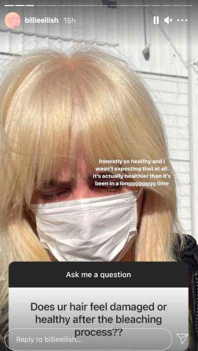 billie eilish blonde hair instagram