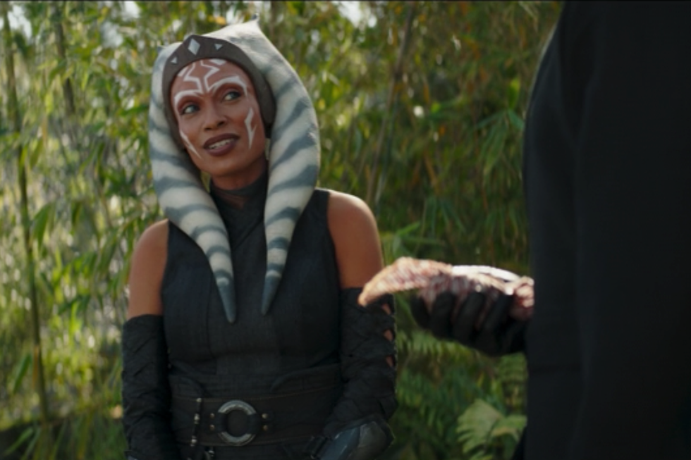 ahsoka seems to be to be to be like at luke skywalker in a lush woodland during episode 6 of the book of boba fett