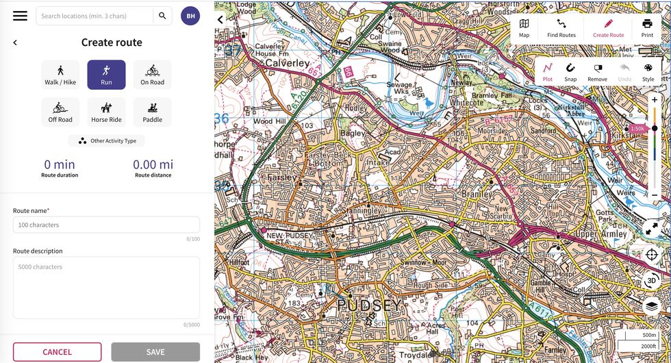 os maps route planner