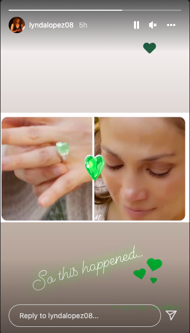jennifer lopez green engagement ring
