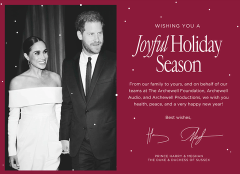 Príncipe Harry y Meghan Markle 2022 foto de tarjeta de Navidad