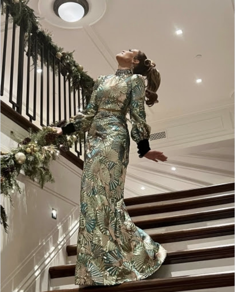 Jennifer Lopez Christmas Party Theme Hummingbird Gown
