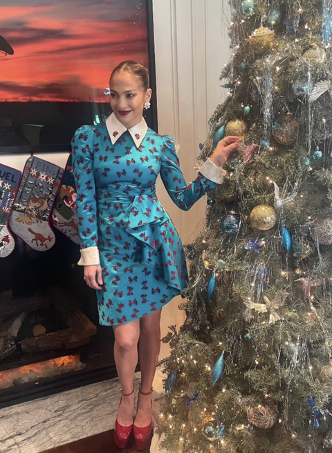Jennifer Lopez Christmas Party Theme Hummingbird Gown