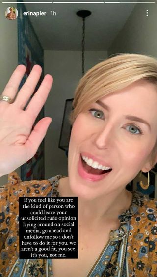 erin napier asks people to keep rude comments to themselves on instagram stories