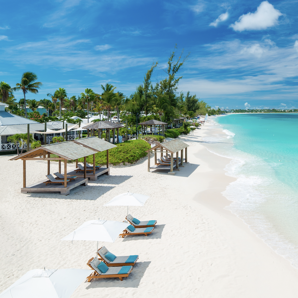 the white sand beaches of beaches turks and caicos, a good housekeeping pick for best all inclusive family resorts
