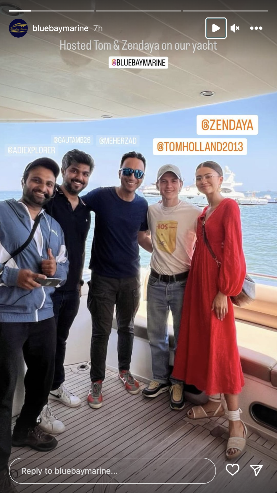 zendaya tom holland mumbai india yacht date
