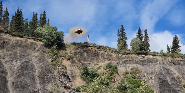 Ride On Board a Car Jumping Off an Alaskan Cliff