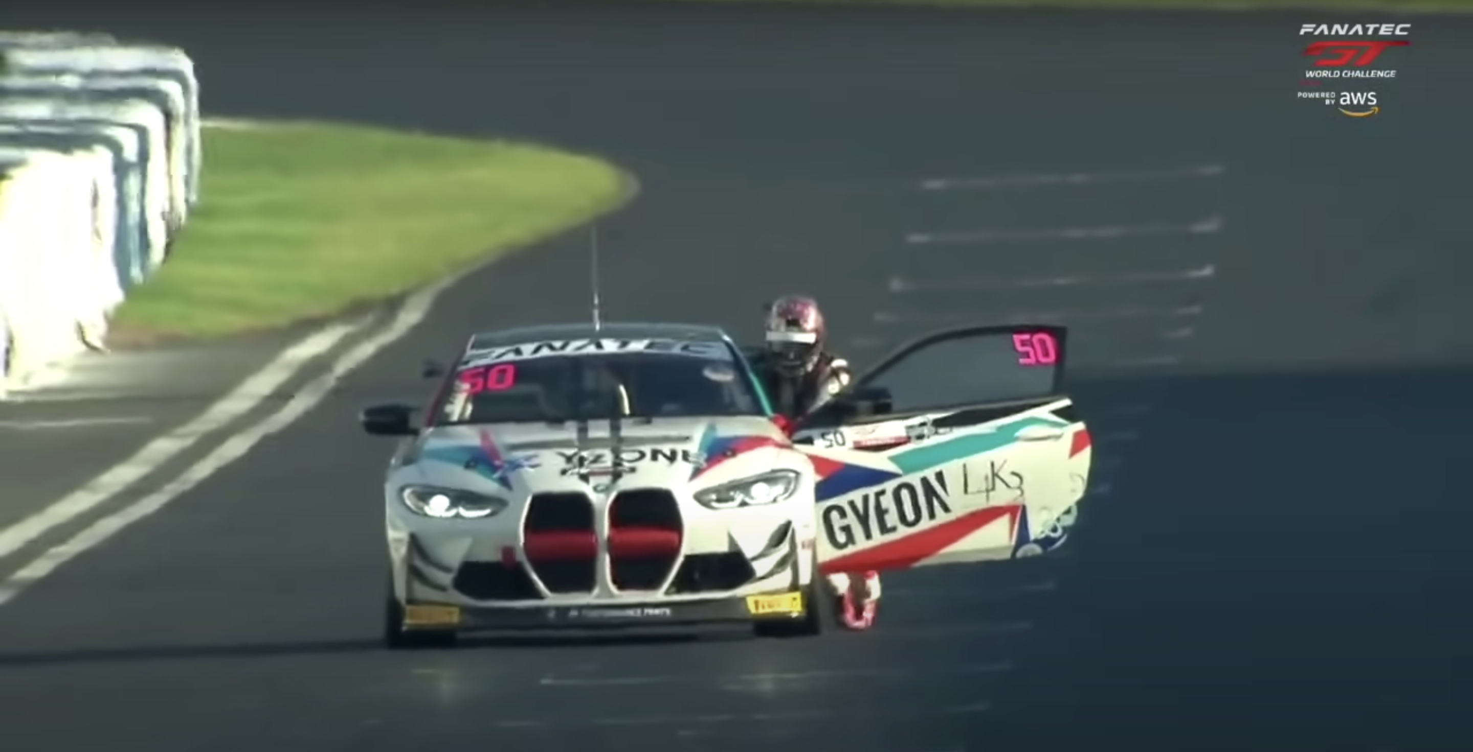 Racer Pushes Car Over Finish Line After Running Out of Fuel 