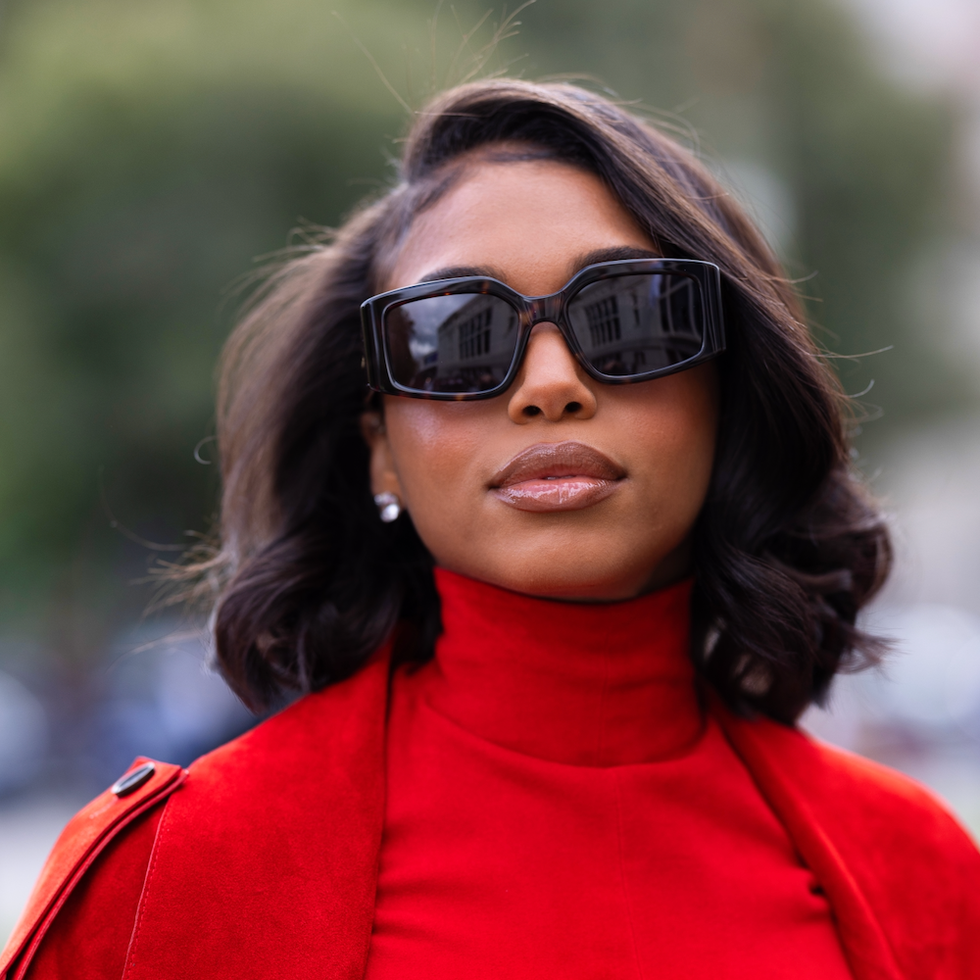 a woman wearing sunglasses