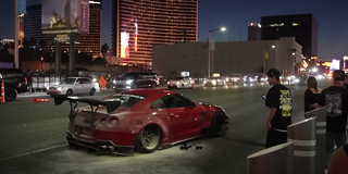 Dual Modified Nissan GT-Rs Catch Fire at SEMA Cruise 2023