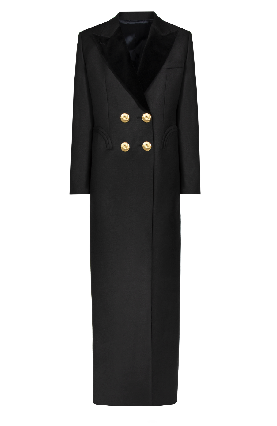 a black jacket with gold buttons