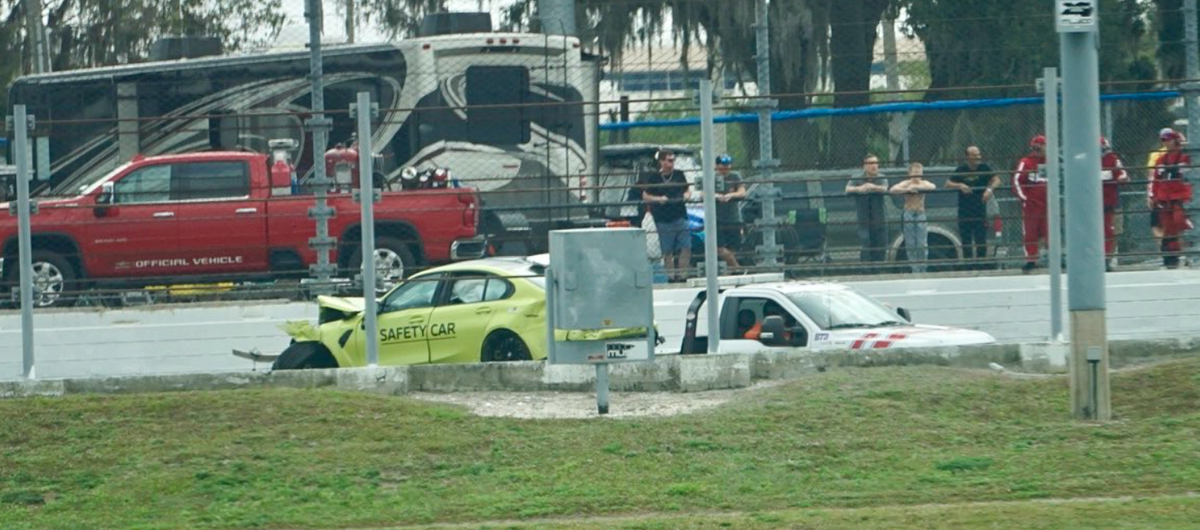 BMW Safety Car Crashes at Daytona Four Hours Before Start of 24