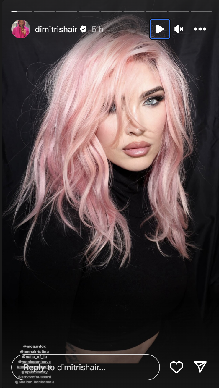 megan fox pink hair