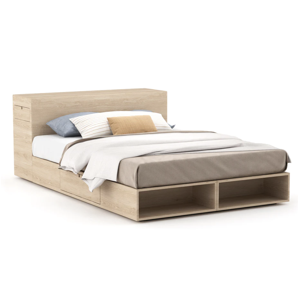 a bed with a mattress
