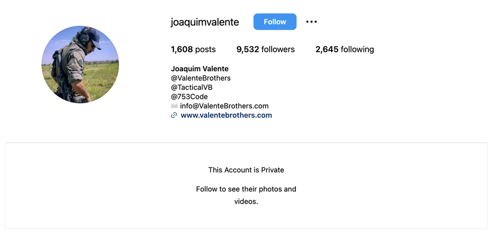 screenshot of joaquim valente’s instagram page