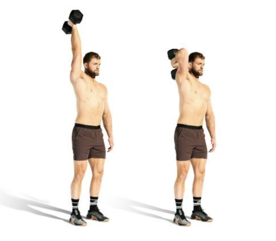 single dumbbell tricep extensions