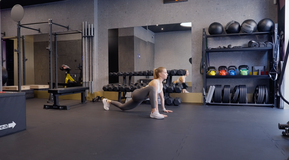 a person working out in a gym