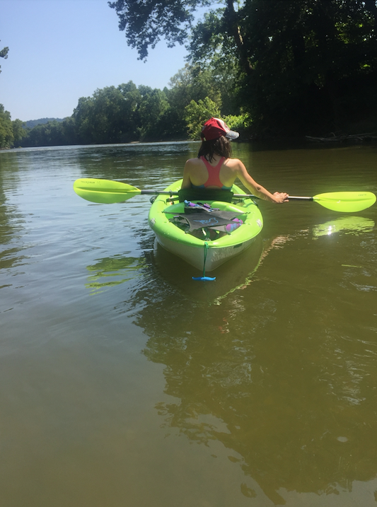 a person in a canoe