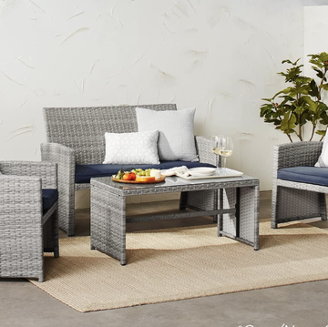 best choice products 4piece outdoor wicker patio conversation furniture set