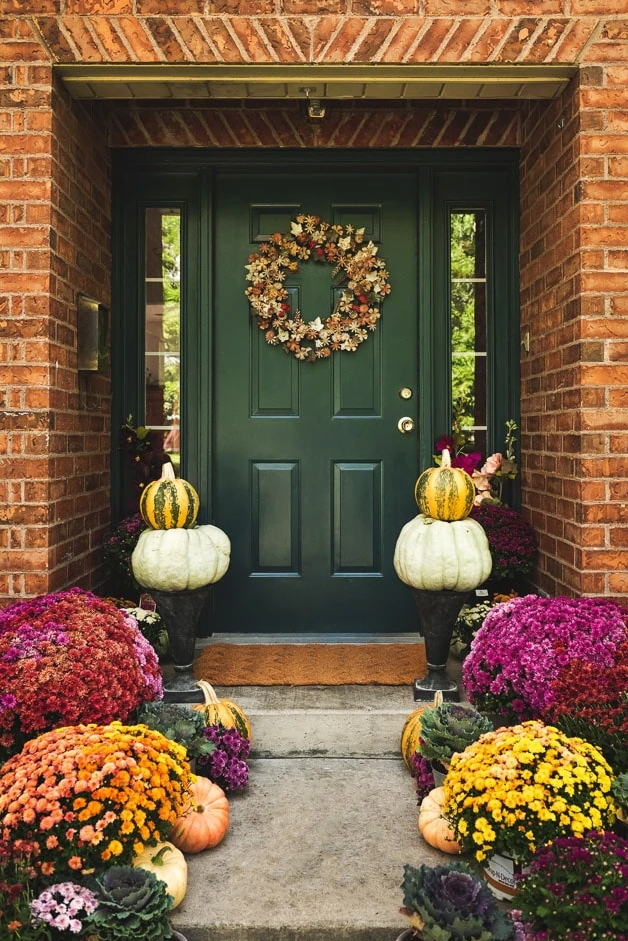 green front door