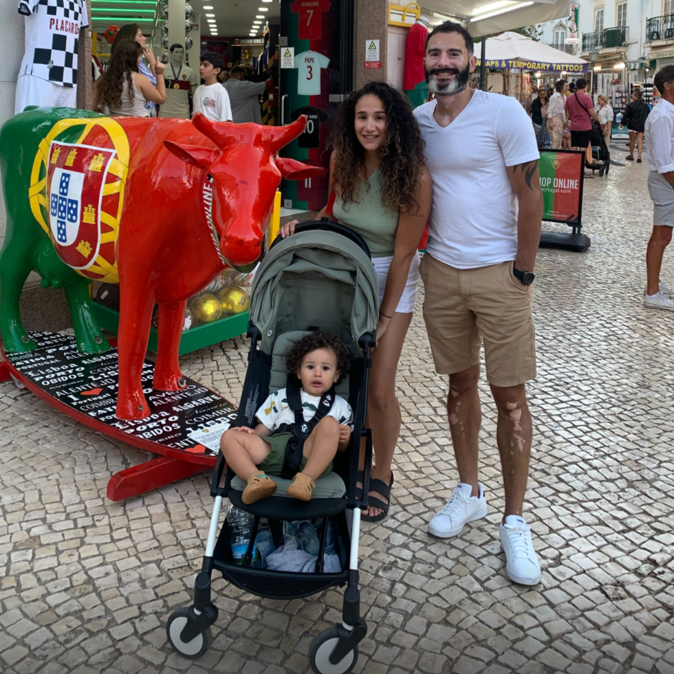 best travel strollers - more suggestions from Good Housekeeping a family on vacation with their baby in the babyzen yoyo, a good housekeeping pick for best travel stroller