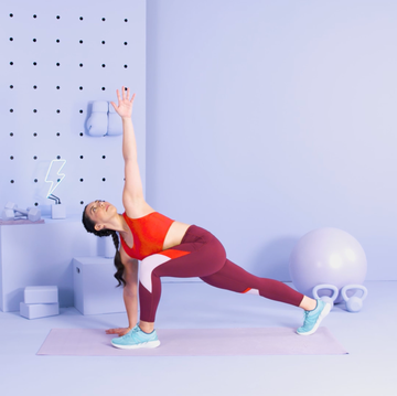 a woman doing yoga