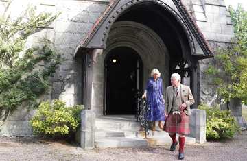 balmoral castle king charles leaves in kilt