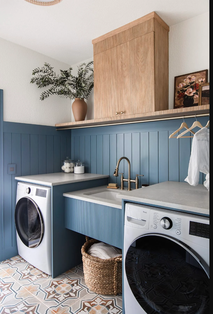 blue laundry room