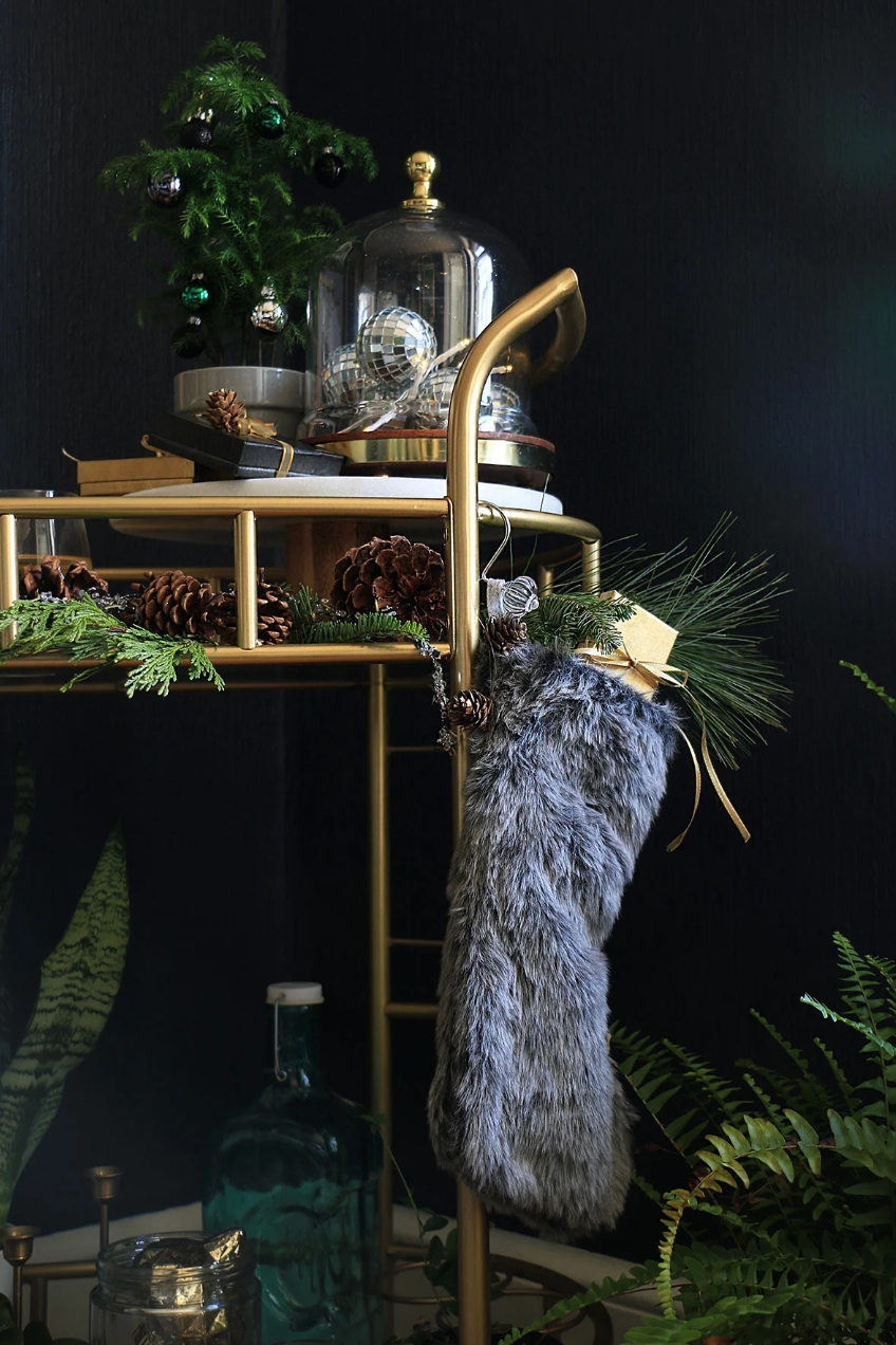 christmas bar cart