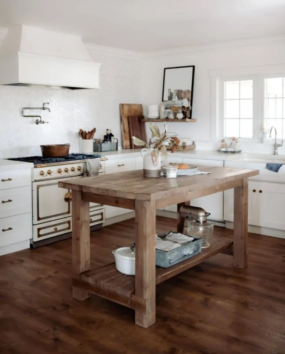 wooden kitchen island