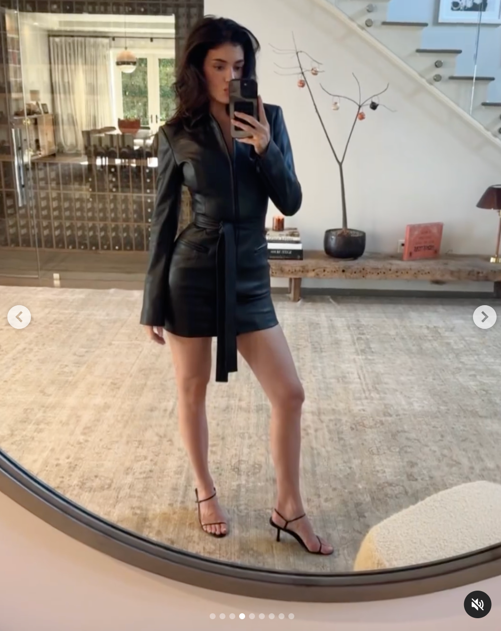 Kylie Jenner's Faux Leather Minidress Mixes Business with
