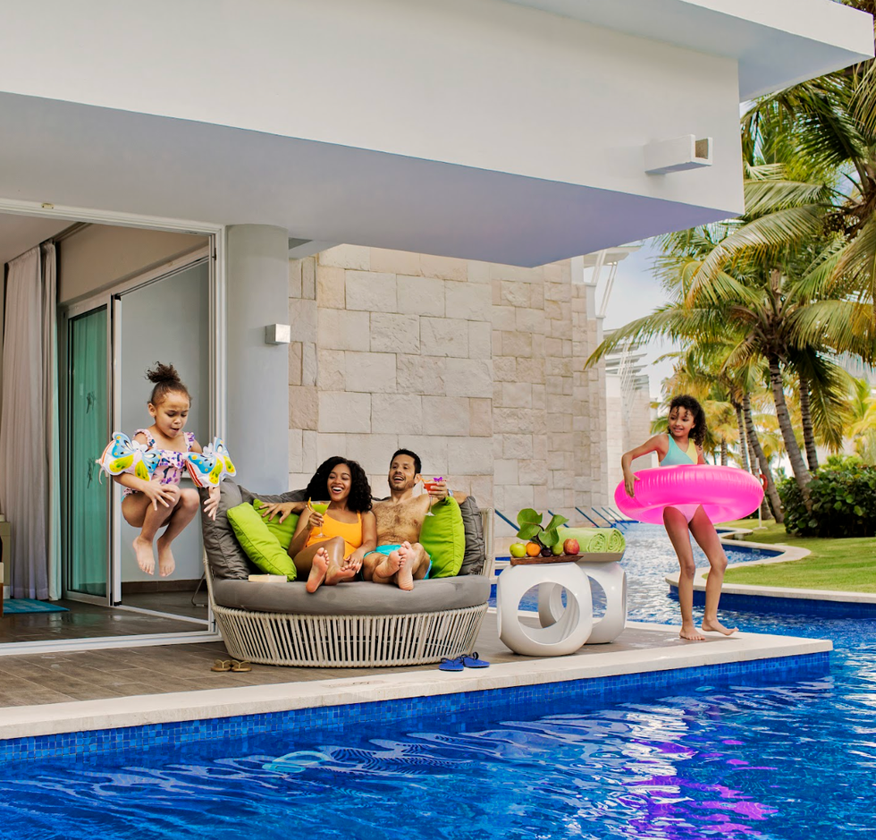 children enjoying a poolside setting nickelodeon hotels resorts punta cana dominican republic