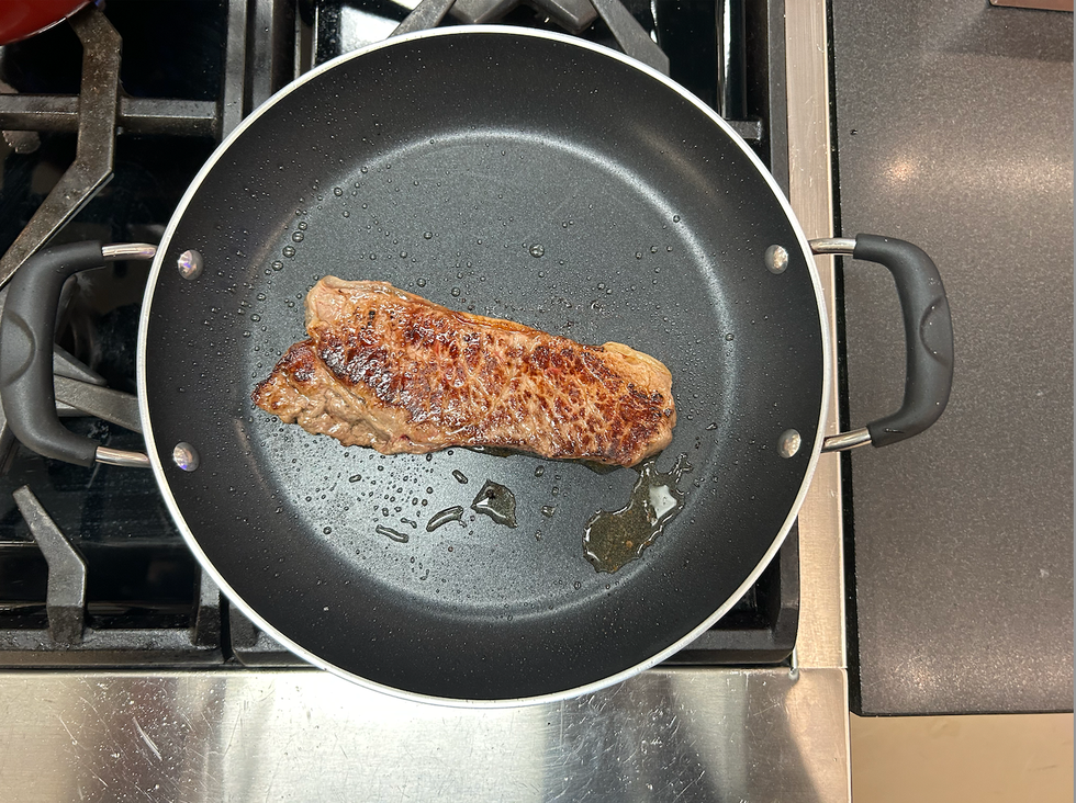 steak in pan