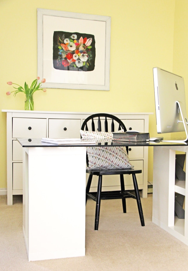 home office setup featuring a desk chair and decorative elements