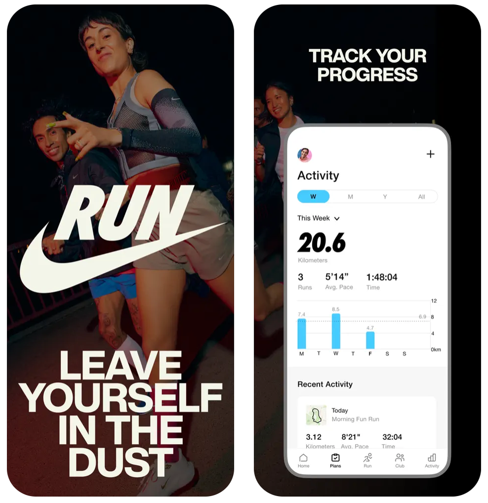 running activity tracking interface