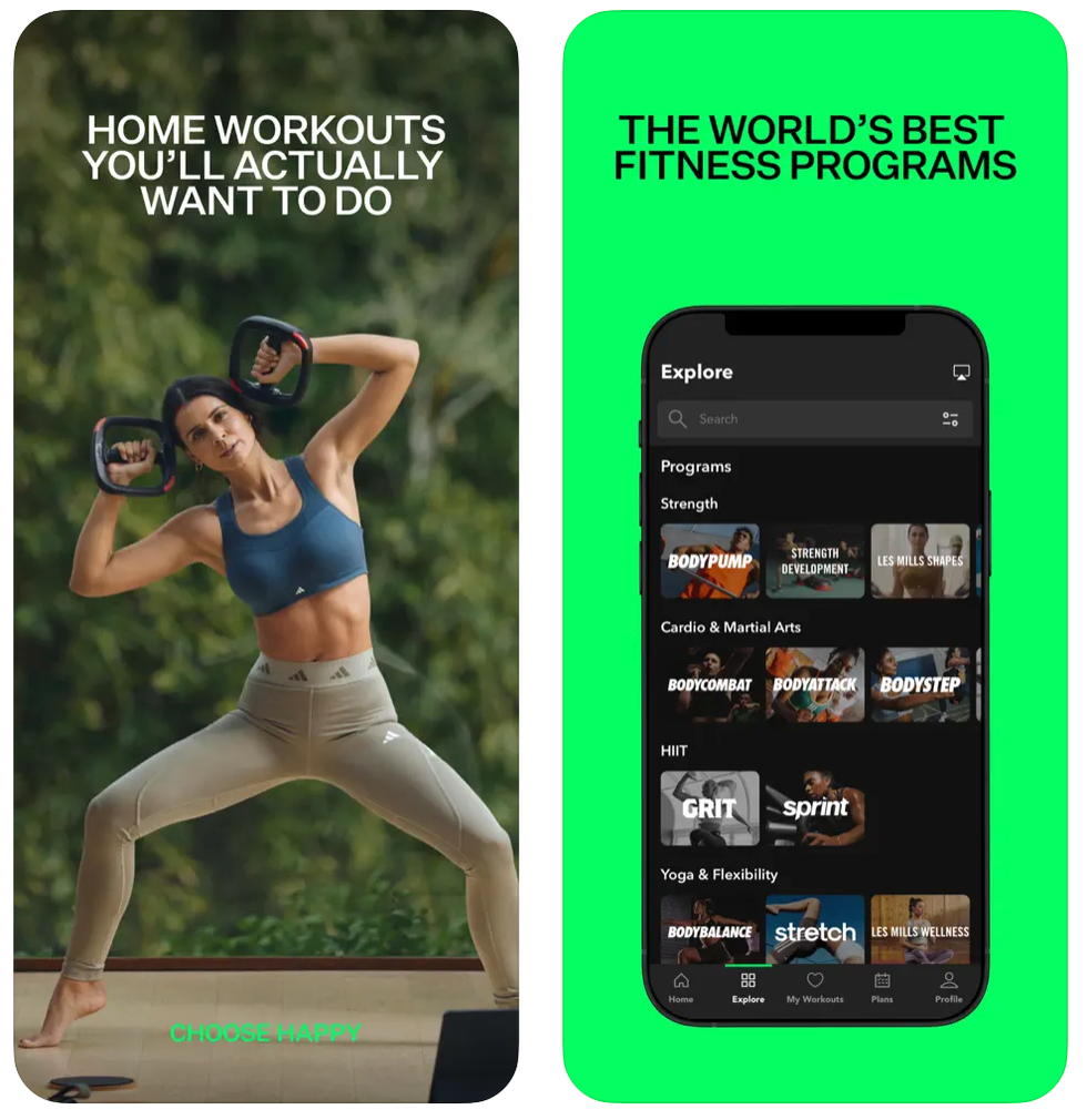 visual promoting home workout programs and fitness app