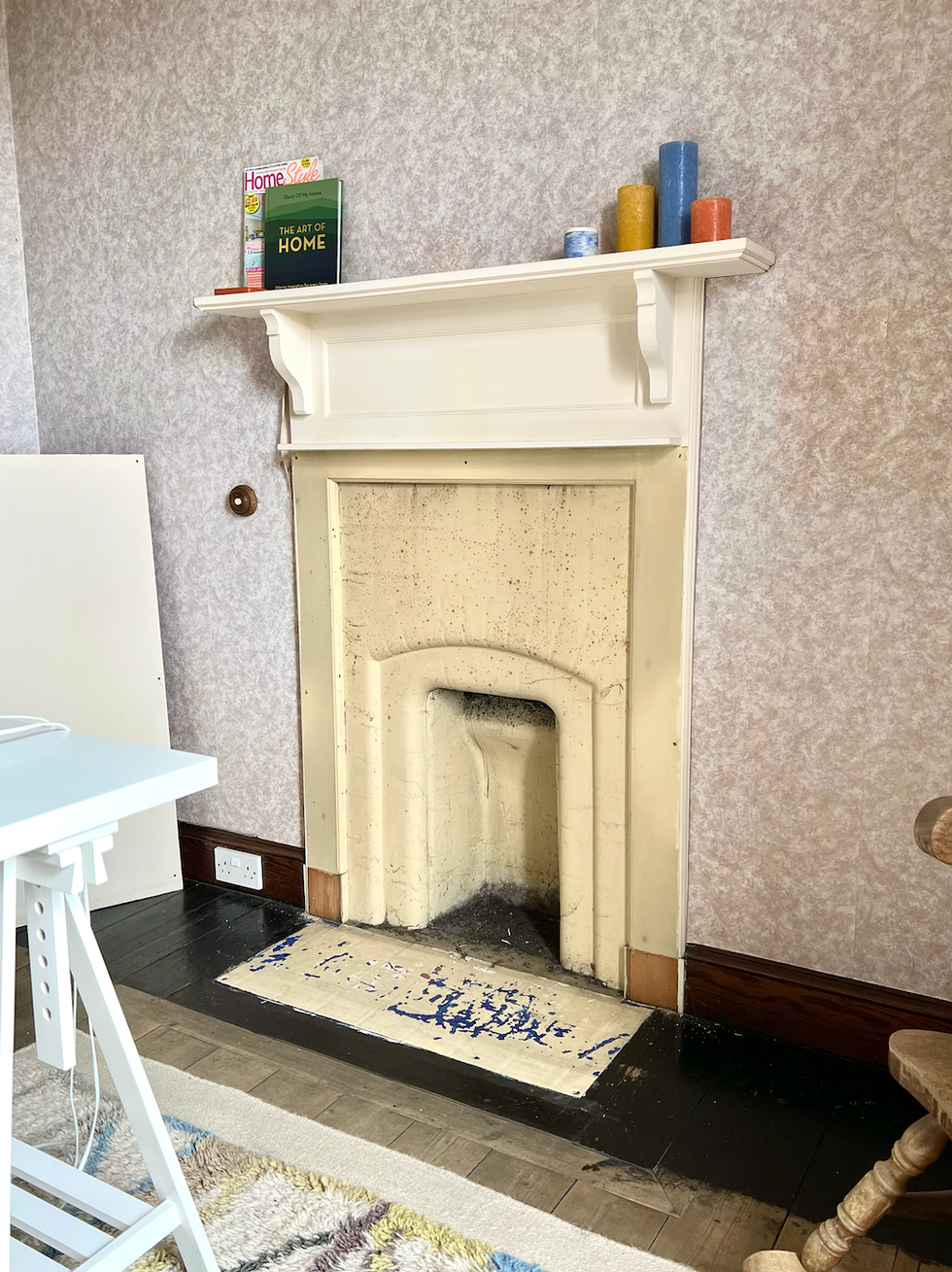 uncovered fireplace