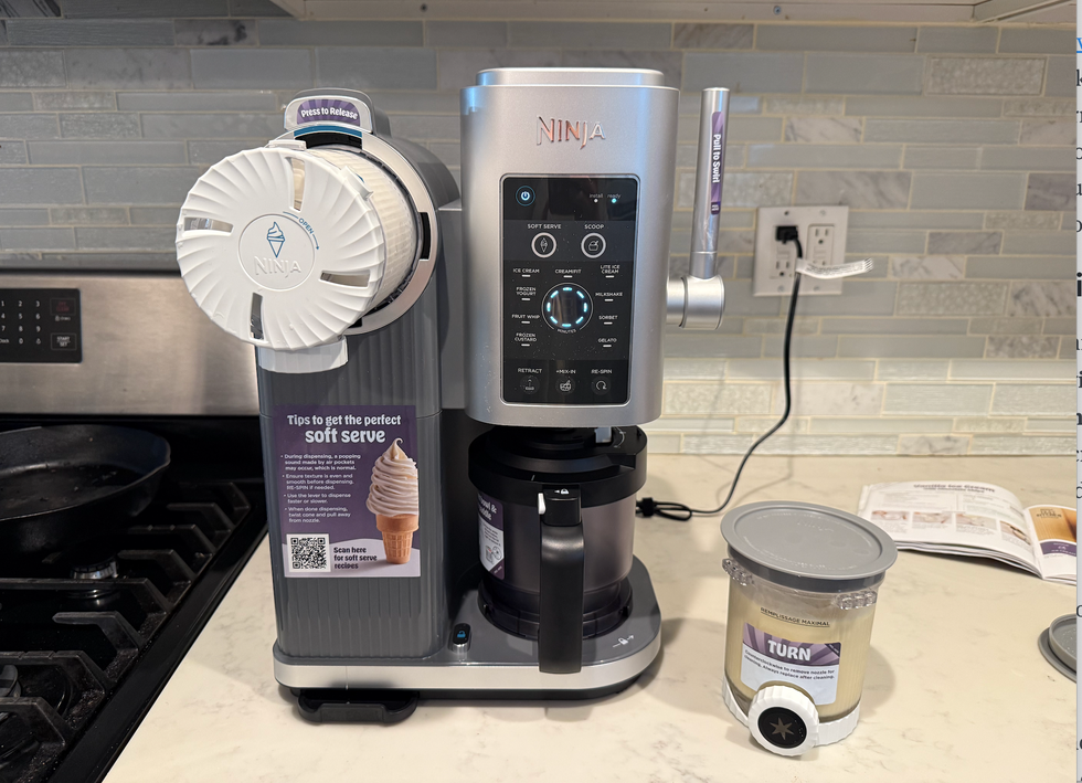 soft serve ice cream maker with user manual and ingredients
