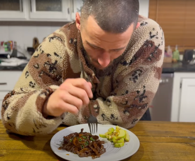 man eating meal prep