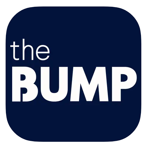 black and white logo for the bump pregnancy baby tracker