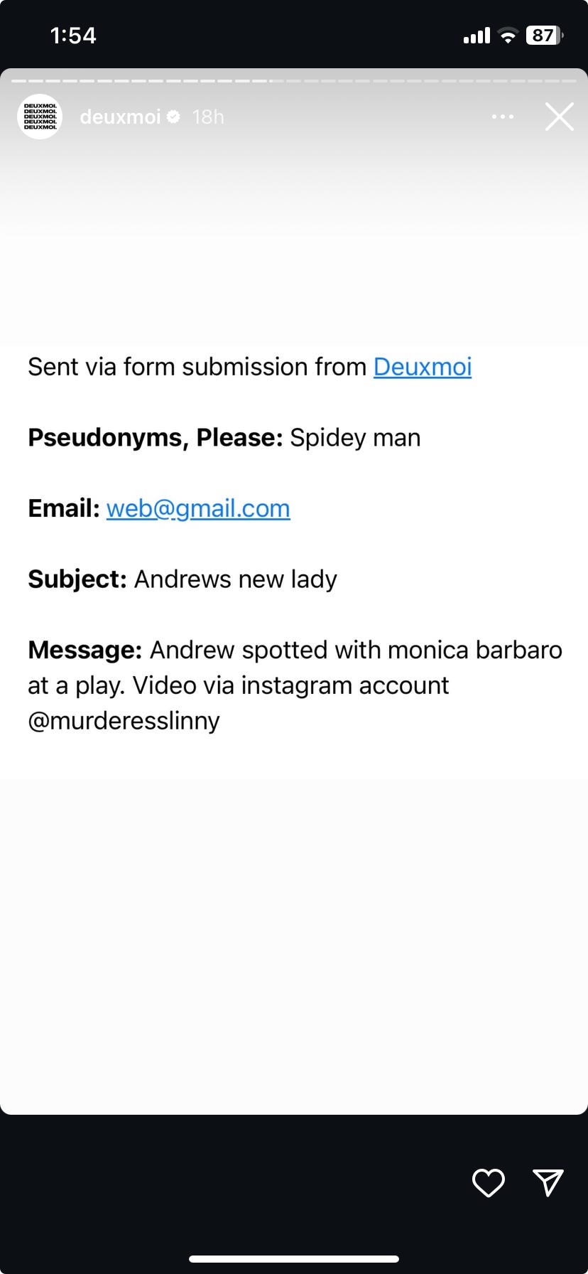 Submission form for celebrities on social media