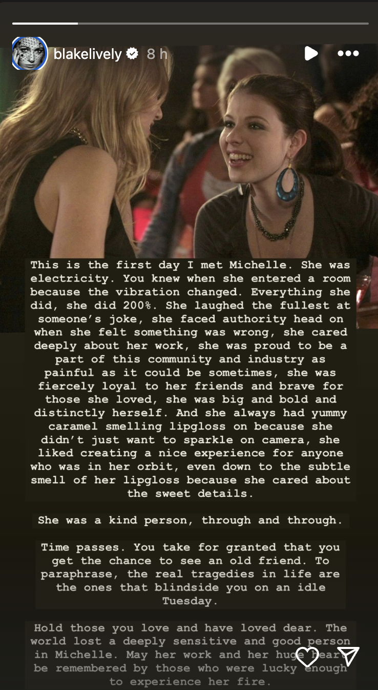 Gossip Girl and Buffy stars pay tribute to Michelle Trachtenberg