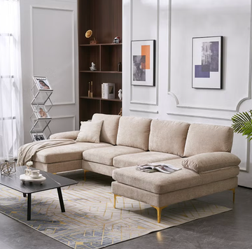 modern living room featuring a sectional sofa and coffee table