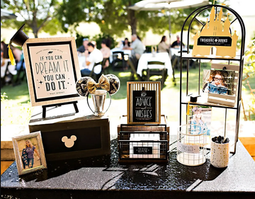 advice box graduation table, graduation party ideas